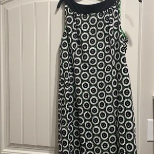 Green, black & white fun dress